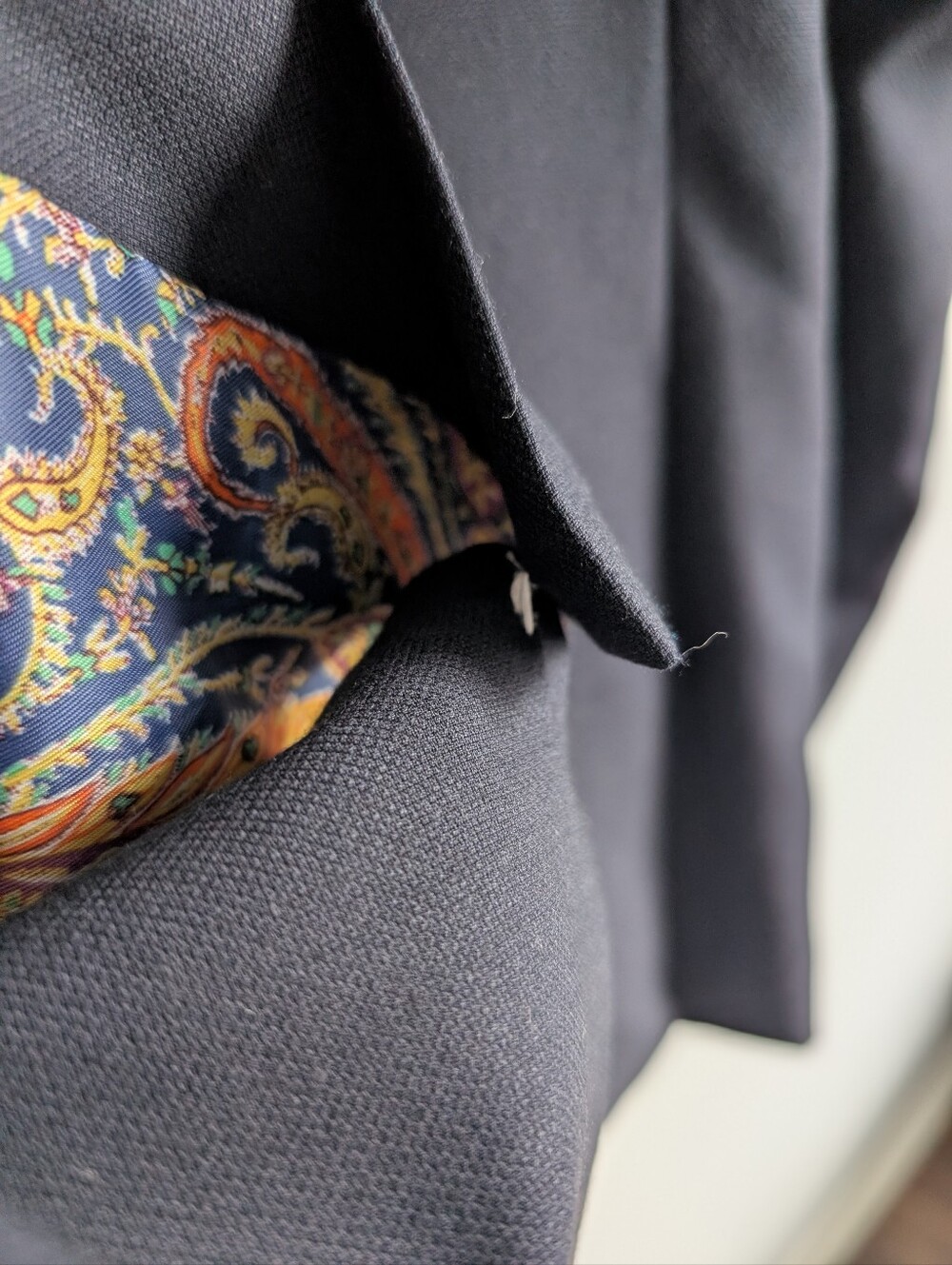 TALLIA Navy Blazer with Paisley Lining Large - Picture 5 of 8